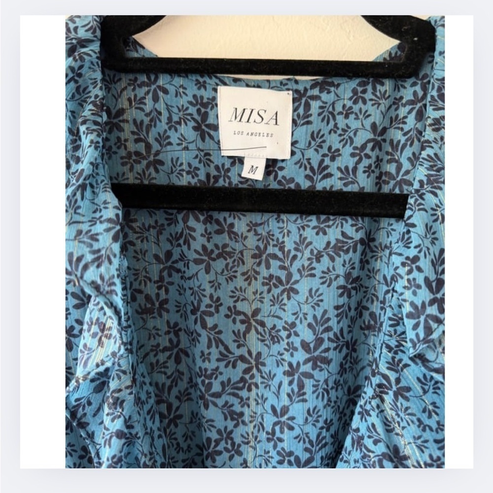MISA “Amelia” Ruffle Cutout Dress | Cerulean Blue | Women’s M | NWOT - Picture 9 of 10